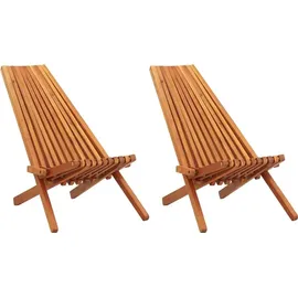 vidaXL Gartenstuhl 61,3 x 123,2 x 24,2 cm braun 2 St.