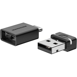 Sennheiser BTD 600 Bluetooth-Dongle – USB-A-/USB-C-Adapter mit aptX Audio-Codecs für eine stabile Verbindung und erstklassigen Sound – Steuerung von Musik, Telefonaten und Videos, Schwarz