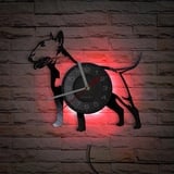 Smotly Vinyl-Wanduhr, Tier-Hunde-Form, analoge Uhr, mit LED-Nachtlicht, ist eine ideale Wanduhr Geschenk.