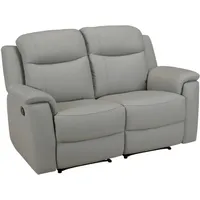 vente-unique - Relaxsofa Leder 2-Sitzer - Hellgrau - evasion