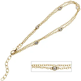 Jobo 2-reihig Armband goldfarben 21 cm