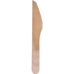 emissimo Messer aus Holz - 155 mm  Gewicht 2,4g - Birkenholz Einwegbesteck  100 Stück