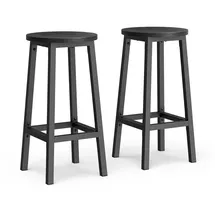 VASAGLE Barhocker Barstühle (Set, 2 St), Barhocker, 2er Set, Barstühle, 65cm/74cm schwarz 32 cm x 65 cm x 32 cm