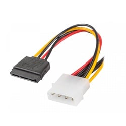 Lanberg Molex (Stecker) zu 2X SATA (Buchse) Kabel 15cm