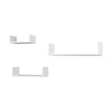 Möbel Kraft Wandregal 3er Set 42,5 x 10 x 9,8 cm Weiß