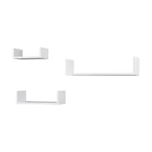 Möbel Kraft Wandregal 3er Set 42,5 x 10 x 9,8 cm Weiß