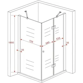 impex-bad Duschkabine NORMA 120 x 80 x 195 cm inkl. Duschtasse - Transparent