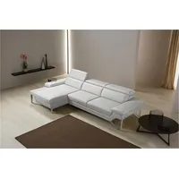 Ecksofa EGOITALIANO "Princess, elegantes Designsofa mit erstklassigem Sitzkomfort, L-Form", grau (stone), B:282cm H:95cm T:168cm, Leder »BULL« (echtes Rindsleder). Geschliffenes, pigmentiertes und behandeltes Rindsleder mit einer Dicke von 1, 3-1, 5 mm. Dieses Leder zeigt eine ziemlich weiche Hand mit einem halb undurchsichtigen Aussehen. Es handelt sich um ein geschütztes Leder. Eine leichte Deckschicht schützt sie vor Flecken, ohne ihre ursprünglichen Eigenschaften zu verändern. Die geschützten Leder
