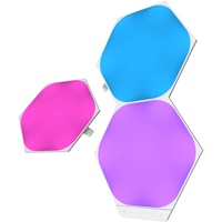 Nanoleaf Shapes Hexagon Erweiterungspack, 3 zusätzliche LED Panels - Smarte Modulare RGBW WLAN 16 Mio. Farben Wandleuchte Innen, Musik & Bildschirm Sync, Funktioniert mit Alexa, Deko & Gaming