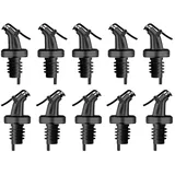 layba Flaschenausgießer Essig und Öl Ausgießer für Flaschen mit Verschlusskappe, Set, 10-St., 10 Flaschen Ausgießer schwarz