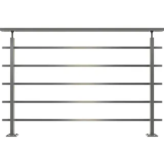 DOLLE Geländerset Aluminium Eckig für Bodenmontage 150 cm