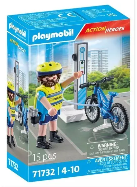 Playmobil: Polizist auf Fahrrad