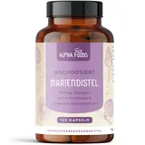 Mariendistel Kapseln hochdosiert | Mariendistel Artischocke & Löwenzahn Komplex | 120 vegane Kapseln | Hochdosiert mit 80% Silymarin | Vorrat für 4 Monate | in Deutschland produziert | Alpha Foods