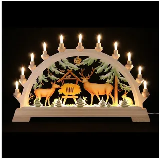 Kunstgewebe Taulin Schwibbogen Schwibbogen Wildtierfütterung, farbig (65x40cm) von Kunstgewerbe Tauli