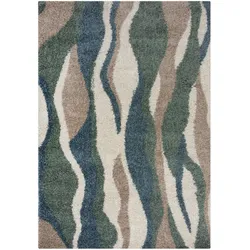 Kadima Design Türkisfarbener Wellen-Teppich `Mersey Bella`, 100% Polypropylen - 120x170 cm