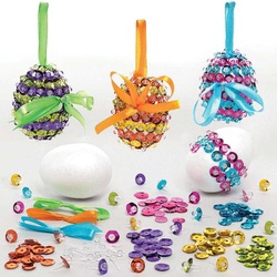Osterei Pailletten Bastelsets  (pro Set 3) Bastelaktivitäten zu Ostern