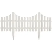 vidaXL Palisade 1000 x 32 cm 17 Stück Weiß