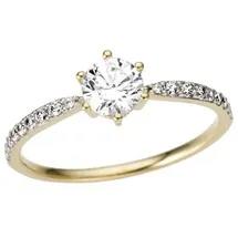 FIRETTI Goldring Schmuck Geschenk Gold 333 Vorsteckring, Verlobungsring, mit Zirkonia (synth) gelb|goldfarben 18