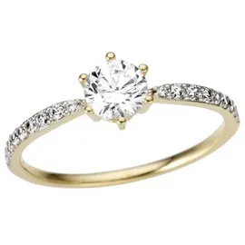 FIRETTI Goldring Schmuck Geschenk Gold 333 Vorsteckring, Verlobungsring, mit Zirkonia (synth) gelb|goldfarben 18