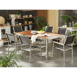 Beliani Gartenmöbel Set 6-tlg. Grau