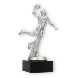 Pokal Kunststofffigur Basketballspieler silbermetallic auf schwarzem Marmorsockel 18,0cm