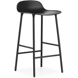 Normann Copenhagen Form Barstuhl aus Stahl und Plastik in der Farbe Schwarz Sitzhöhe: 65cm, Maße: 42,5cm x 42,5cm x 77cm, 602776