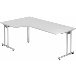 bümö Schreibtisch Schreibtisch Serie-N, Eckform: 200 x 120 cm – Dekor: Weiß weiß