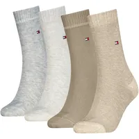 Socken TOMMY HILFIGER, Damen, Gr. 35-38, sand, light grau melange, Obermaterial: 66% Baumwolle, 30% Polyamid, 2% Elasthan, 2% sonstige Fasern, Socken Socken