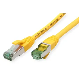 roline recycled material - Patchkabel Cat.6A S/FTP (PiMF), gelb, 1 m