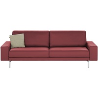 hülsta Sofa Sofabank aus Leder  HS 450 ¦ rot ¦ Maße (cm): B: 240 H: 85 T: 95
