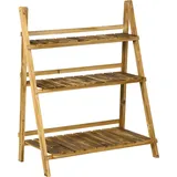 Outsunny Pflanzentreppe Blumenbank 3 Stufen Blumenregal aus Tannenholz dunkelbraun 80 x 37 x 93 cm für Garten & Balkon   Aosom.de