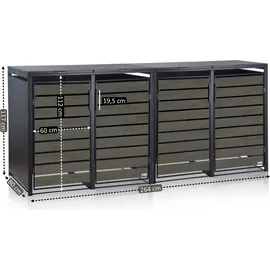 Zelsius Mülltonnenbox 4er 120-240 l grau