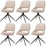 6er-Set Esszimmerstuhl HWC-N73, Stuhl drehbar Auto-Return Stoff Chenille 490g/m2
