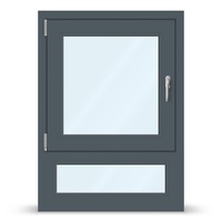 Fenster mit Unterlicht Anthrazit, Kunststoff-Profil aluplast IDEAL® 4000, 1-teilig dreh kipp, Unterlicht fest, 800 x 1100 mm oder nach Maß