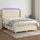 vidaXL Boxspringbett mit Matratze & LED Creme 140x200 cm Stoff