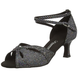 Diamant Diamant Damen Latein Tanzschuhe, Damen Tanzschuhe Standard & Latein, Schwarz (schwarz-silber), 38 EU (5 UK)