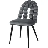 Livetastic Stuhl, Grau, Holz, Metall, Textil, Pappel, Sperrholz, Rundrohr, 47x87x61 cm, Esszimmer, Stühle, Esszimmerstühle, Vierfußstühle