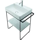 Duravit DuraSquare 50 x 47 cm, ohne Überlauf, mit Hahnlochbank, 1 Hahnloch, weiß