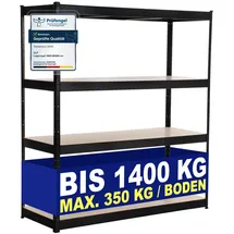 CLP Lagerregal 160x60x180 cm schwarz