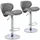 Svita Retro Barhocker Mit Lehne 2er Set Höhenverstellbar Metall Standfuß Barstuhl Kunstleder Grau