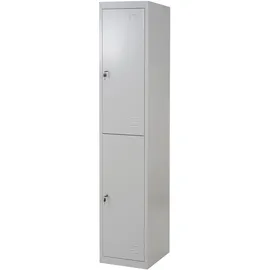 Mendler Schließfach HWC-G88, Schließfachschrank Wertfachschrank Spind, Metall 185x38x45cm grau
