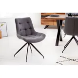 riess-ambiente Esszimmerstuhl DIVANI hellgrau, Esszimmer · Microfaser · Kunstleder · Metall · Retro grau