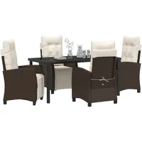 vidaXL Garten Essgruppe 5 pcs Braun Poly-Rattan - Braun