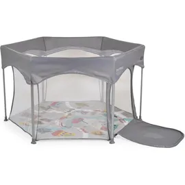 Cangaroo Laufstall Playbox klappbar Matratze Tragetasche Öffnung Reiselaufstall grau