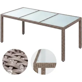 CASARIA Gartentisch 190 x 90 x 75 cm Creme/Schwarz