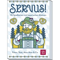 Servus! 55 Spielkarten mit bayerischen Motiven: Poker, Skat, Mau-Mau & Co. | illustriertes Kartenset, 55 Blatt inkl. 3 Joker