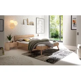 Hasena Massivholzbett Ortona140 x 200 cm Holz Eiche Bianco 140