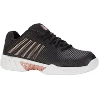 K-Swiss Hypercourt Express 2 Carpet Tennis Shoe, Black/White/Rosegold, 39 EU