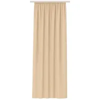BestLivings Vorhang Blickdicht Aber Lichtdurchlässig (140x145cm / 1 Stück) Gardine Uni (Beige) mit Kräuselband/Universalband, Dekoschal für Fenster, Balkon - Dekorativer Gardinenschal
