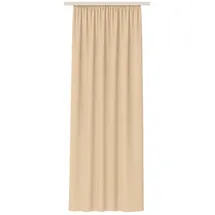 BestLivings Vorhang Blickdicht Aber Lichtdurchlässig (140x145cm / 1 Stück) Gardine Uni (Beige) mit Kräuselband/Universalband, Dekoschal für Fenster, Balkon - Dekorativer Gardinenschal